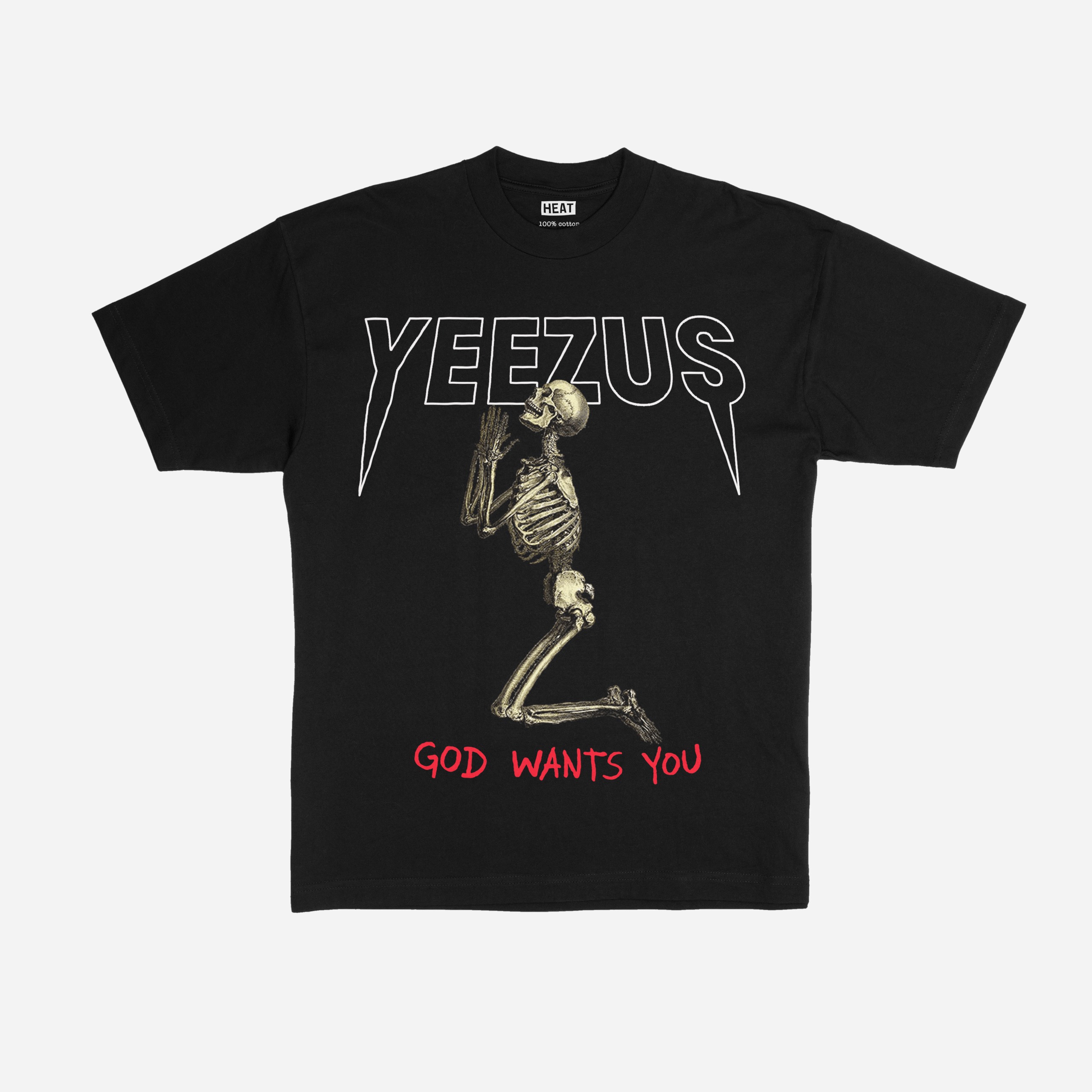 Yeezus Praying Skeleton Black Graphic T-Shirt