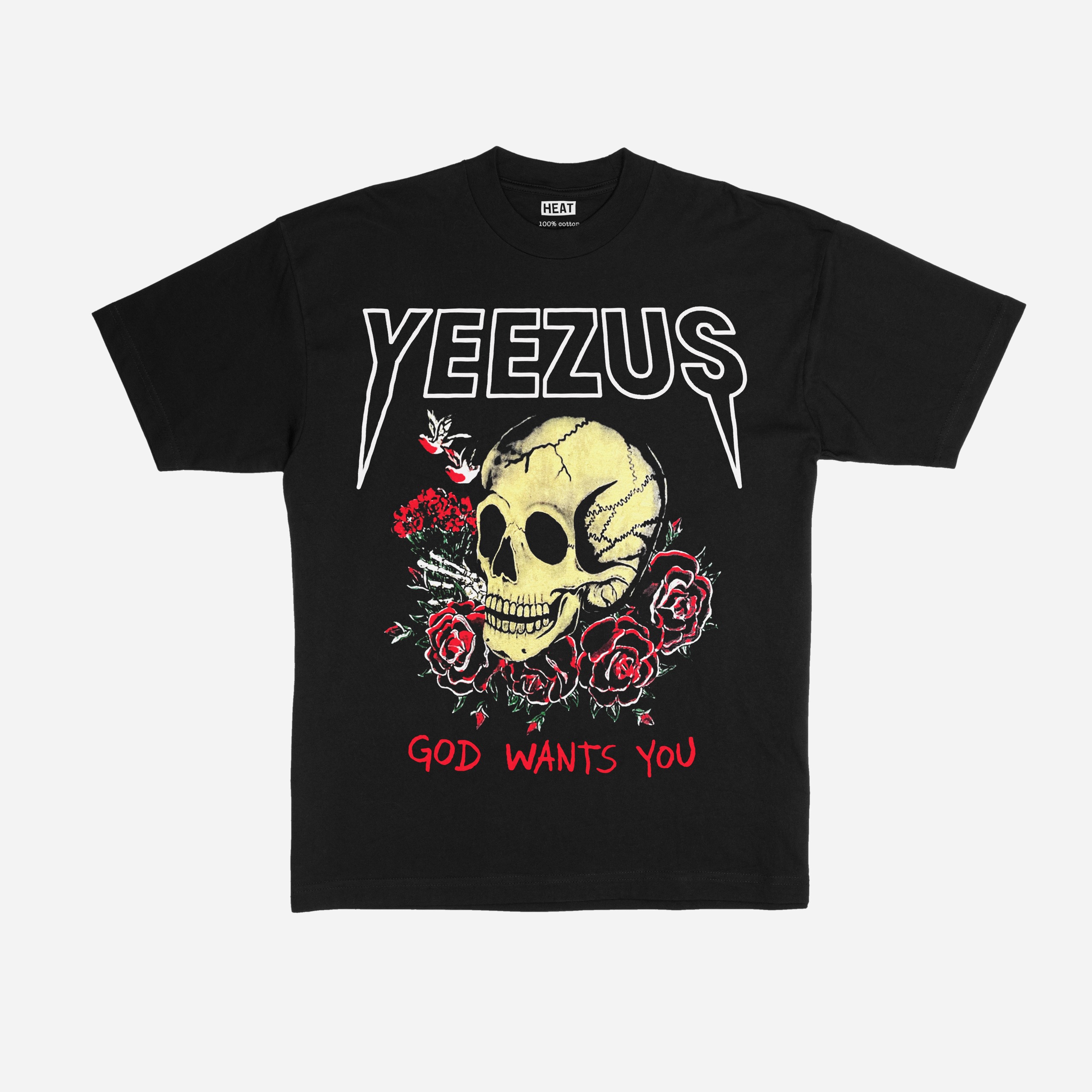 Yeezus Skull & Rose Black Graphic T-Shirt