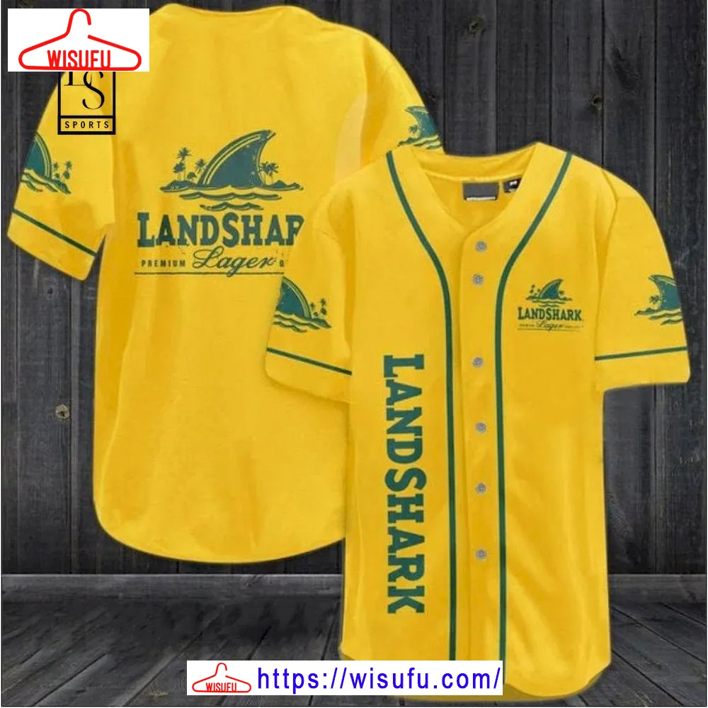 Yellow Landshark Lager Beer Baseball Jersey, New Fashion Gifts