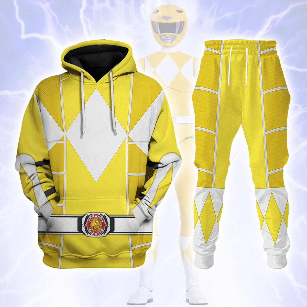 Yellow Ranger Mighty Morphin Cosplay track suit 