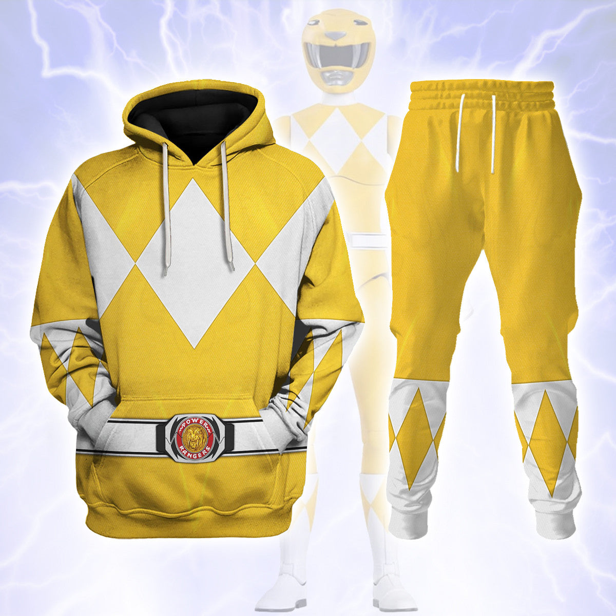 Yellow Ranger Mighty Morphin track suit 