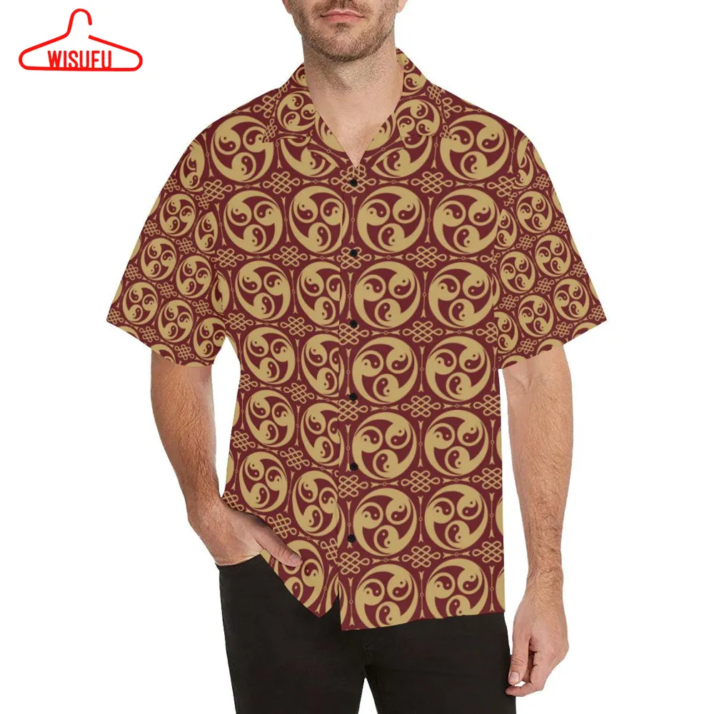 Yin Yang Style Pattern Design Print Hawaiian Shirt, New Hawaiian Holiday Outfits, New Fashion Gifts