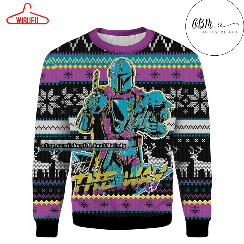 Yoda Darth Vader Star Wars This Is The Way Ugly Christmas Sweater All Over Print, Star Wars Characters Fans Merry Xmas Ugly Sweater