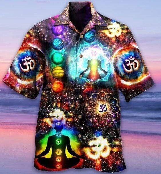 Yoga Meditate Love Om Unisex Hawaiian Shirt For Fan, Beach Shirt, S-5XL US SIZE