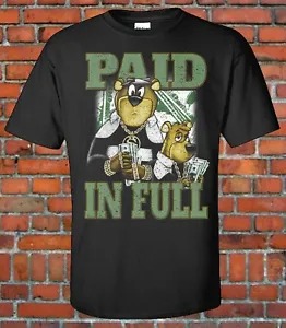 Yogi & Boo Boo as Eric B & Rakim Paid In Full Album Cover Graphic Tee Distress