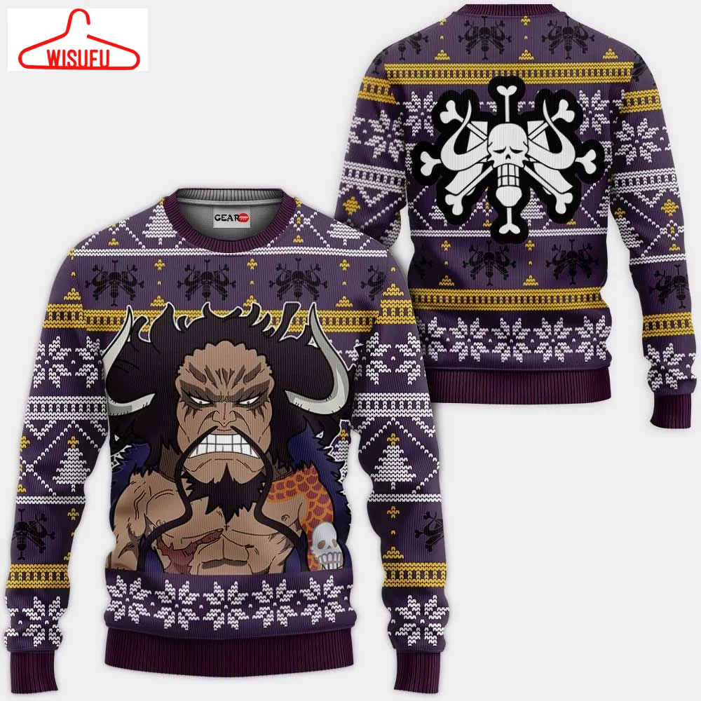 Yonko Kaido Ugly Christmas Sweater Anime Gifts, Anime Ugly Christmas Sweater Gift For Family