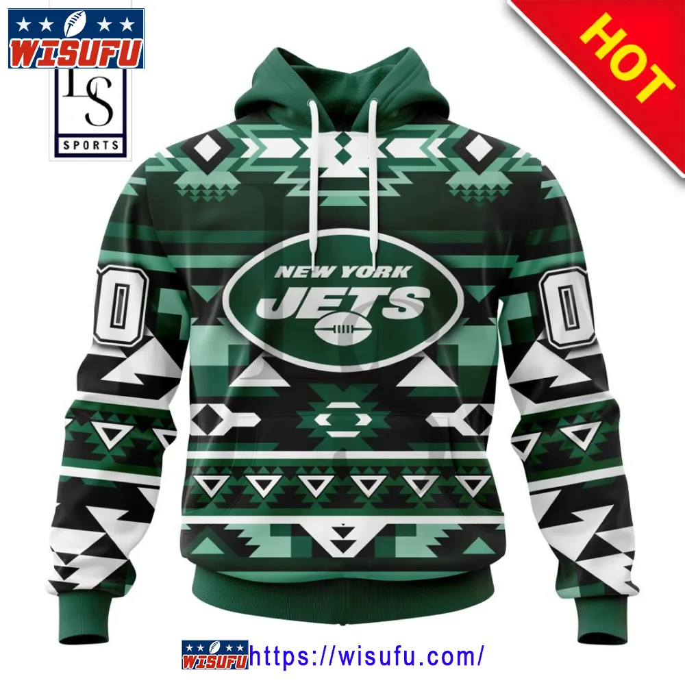 York Jets Specialized Pattern Native Personalized Hoodie