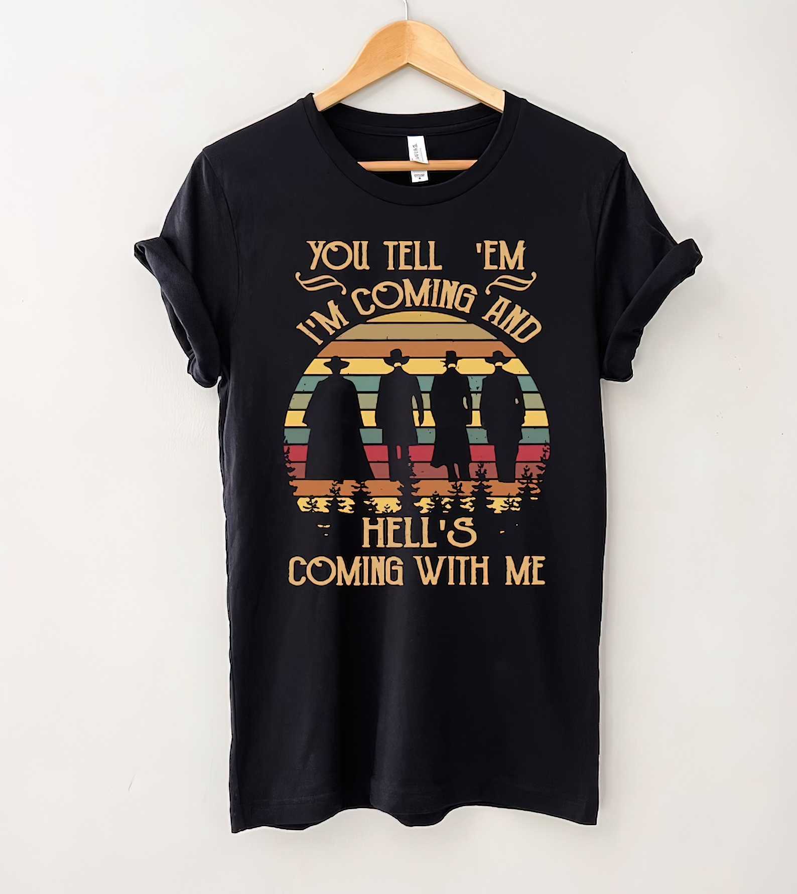 You Tell Em I'm Coming and Hell's Coming with Me Vintage T-Shirt, Tombstone Doc Holiday Shirt, Gift Tee For You And Your Friends-gigapixel-standard-scale-2_00x