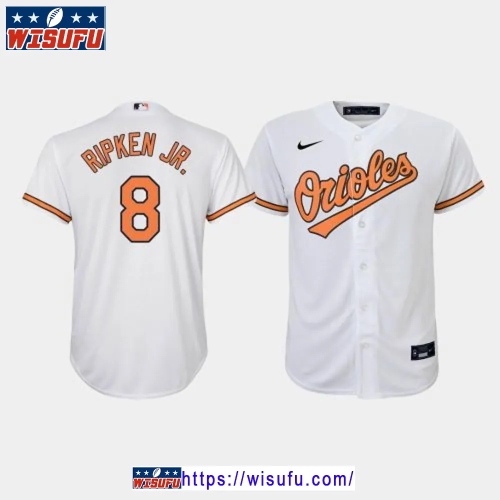 Youth Baltimore Orioles Cal Ripken Jr. 8 White Home Jersey M-lb Jersey