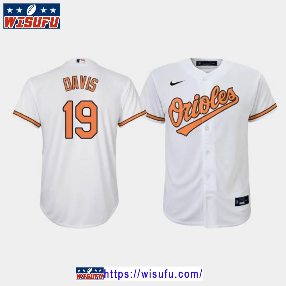 Youth Baltimore Orioles Chris Davis 19 White Home Jersey M-lb Jersey