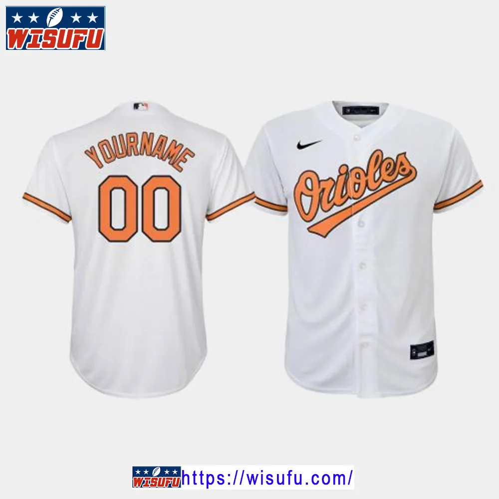 Youth Baltimore Orioles Custom 00 White Home Jersey Jersey