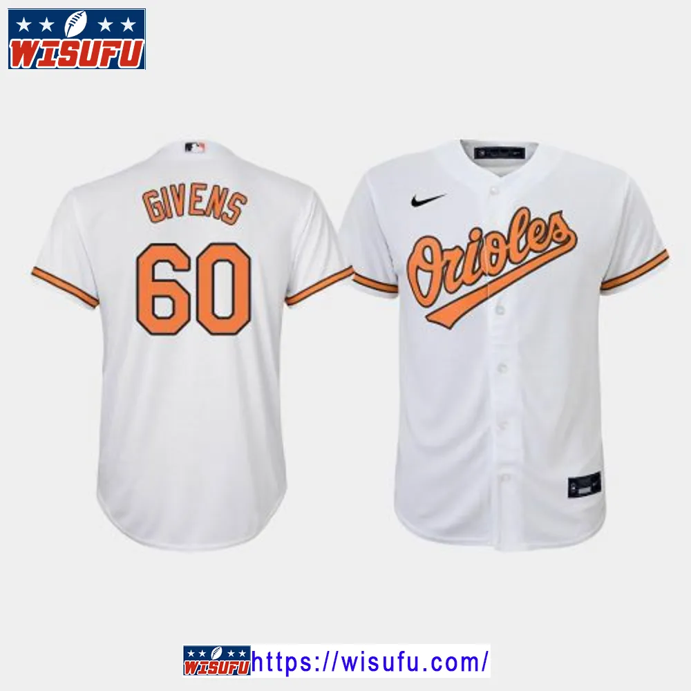 Youth Baltimore Orioles Mychal Givens 60 White Home Jersey Jersey