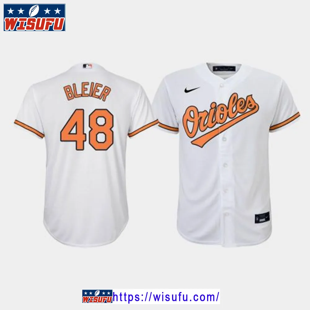 Youth Baltimore Orioles Richard Bleier 48 White Home Jersey Jersey