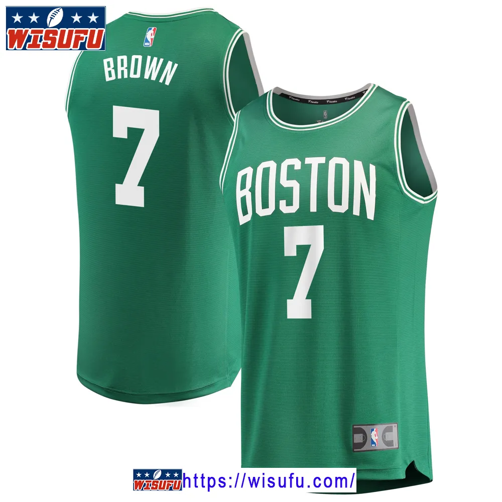 Youth Fanatics Jaylen Brown Kelly Green Boston Celtics Fast Break Player Jersey