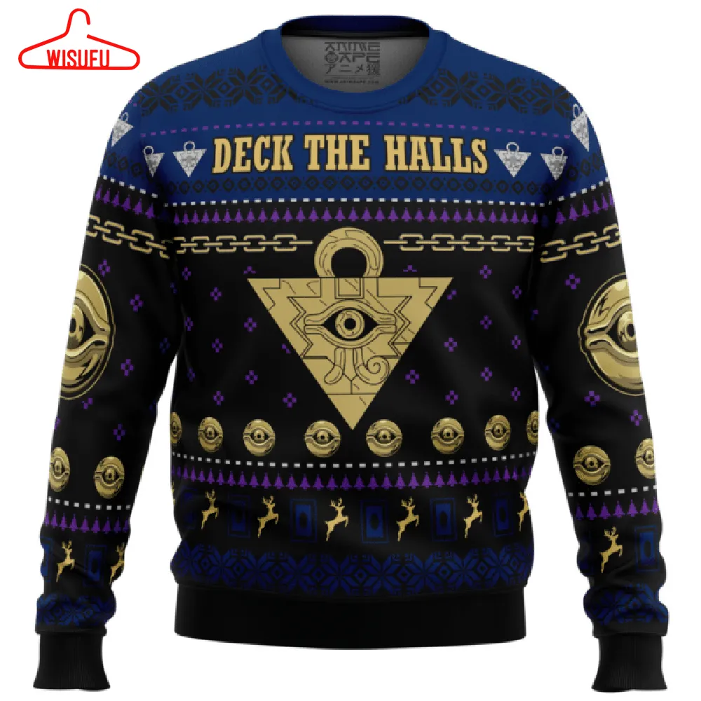 Yugioh Deck The Halls Ugly Sweater Gifts, Yugioh Deck The Halls Gift Fan Ugly Sweater