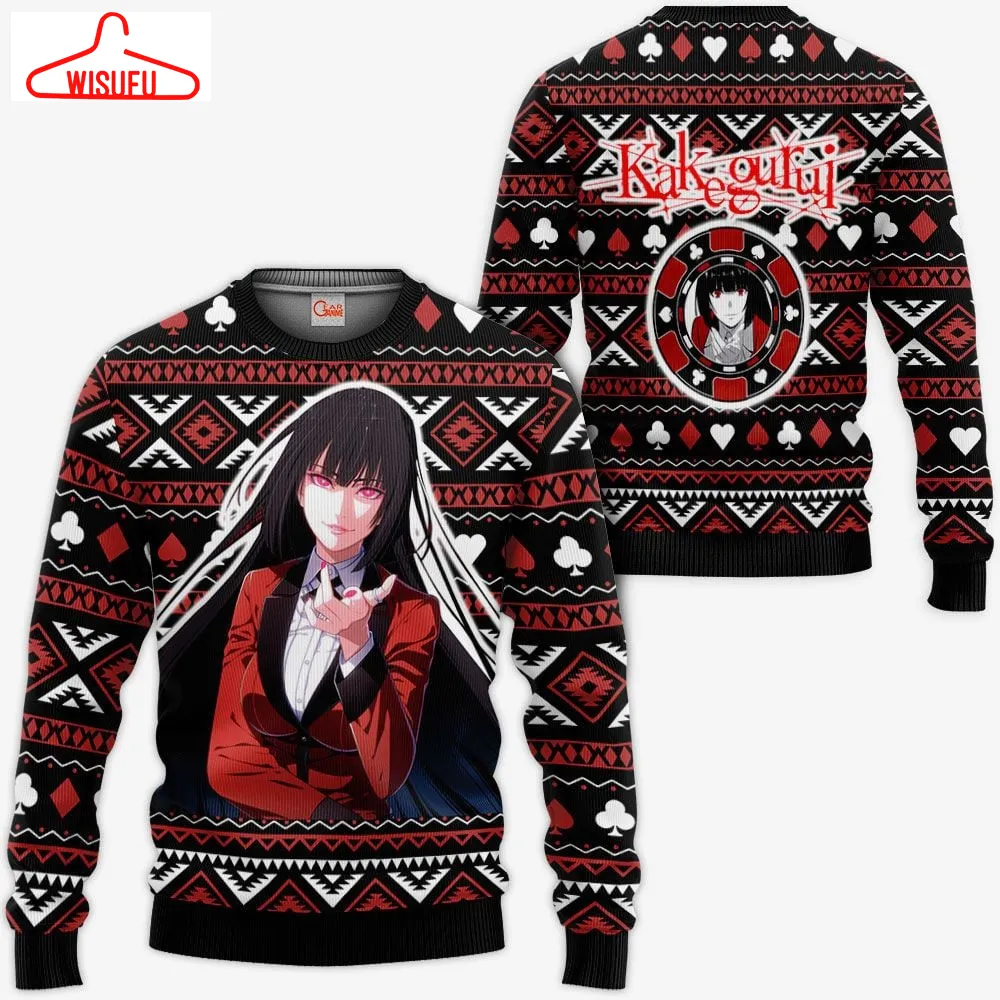 Yumeko Ugly Christmas Sweater Anime Gifts, Anime Ugly Christmas Sweater Gift For Family