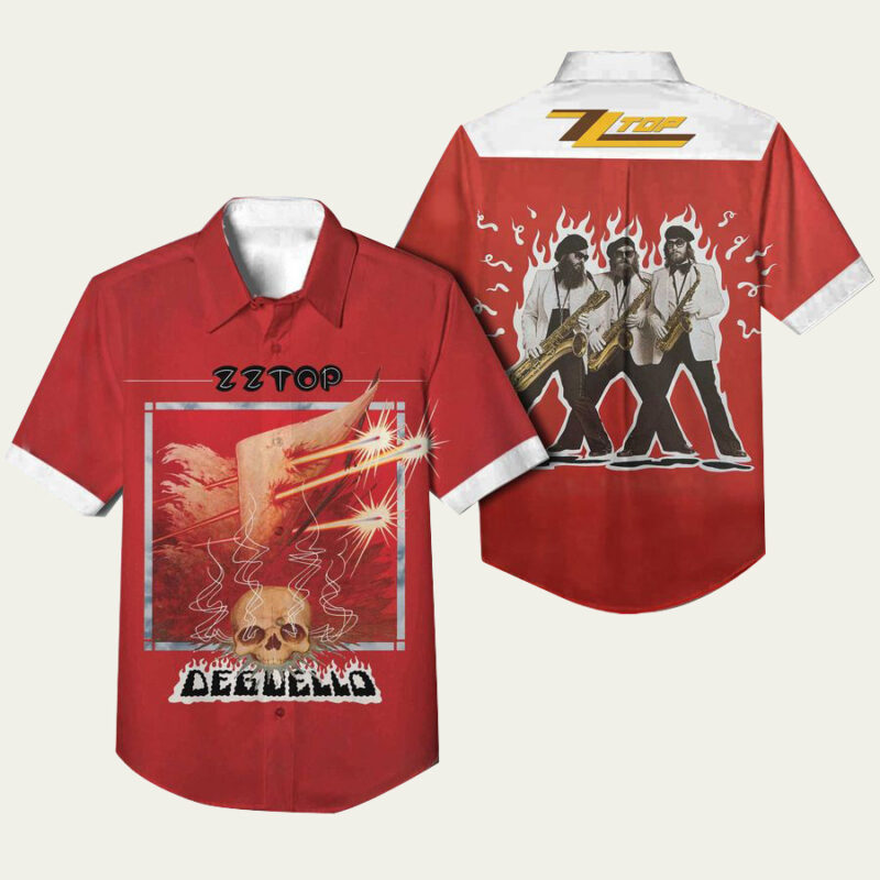 ZZ TOP BAND DEGUELLO ALBUM HAWAIIAN SHIRT