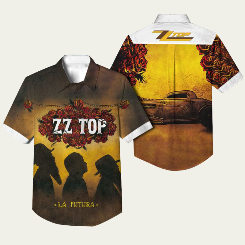 ZZ TOP BAND LA FUTURA ALBUM HAWAIIAN SHIRT