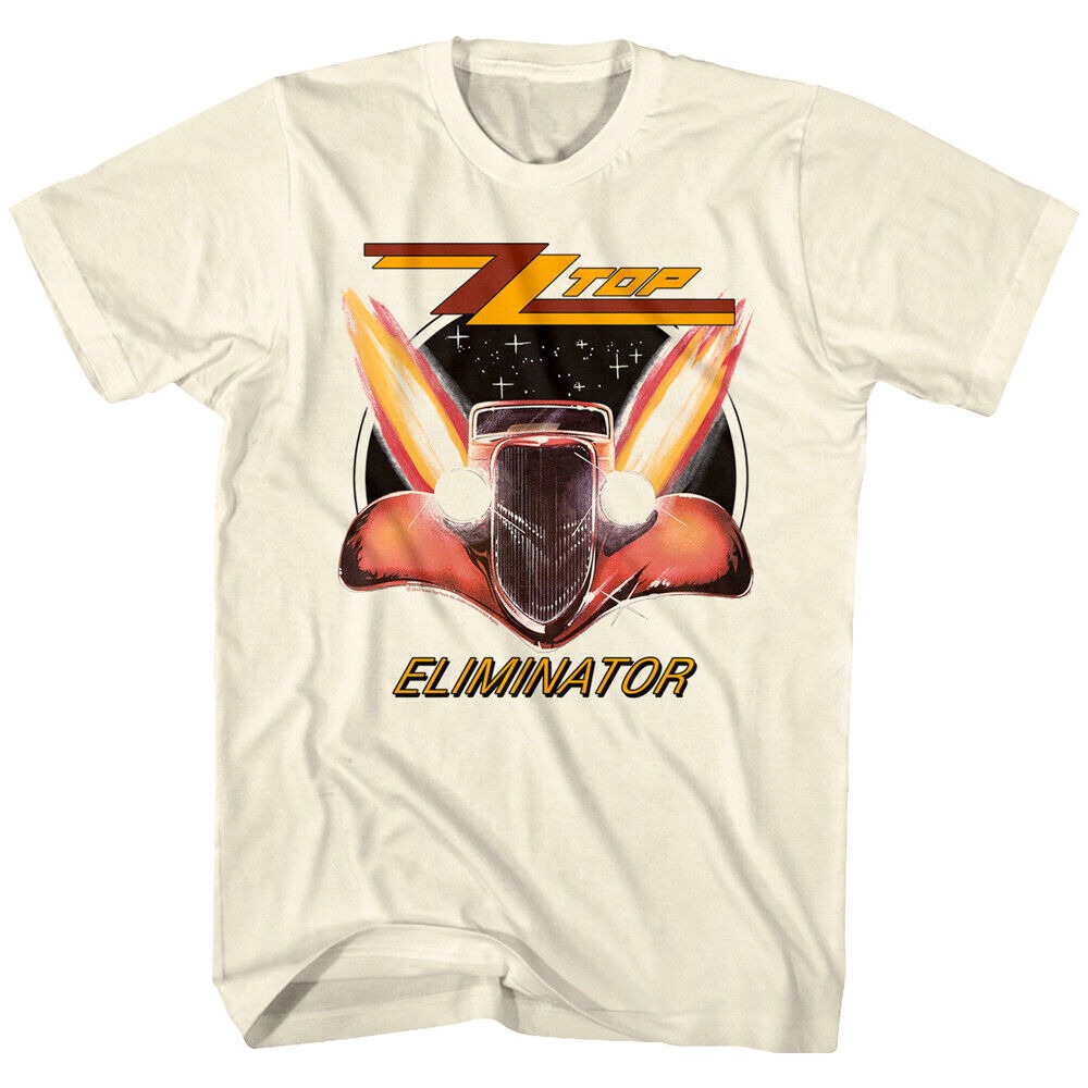 ZZ Top Eliminator Album Cover Men's T Shirt Car Rock Band Concert Tour Merch white