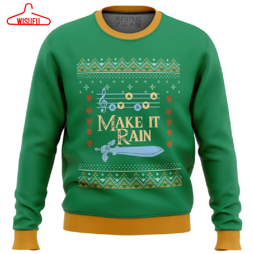 Zelda Make It Rain The Legend Of Zelda Ugly Sweater Gifts, The Legend Of Zelda Gift Fan Ugly Sweater