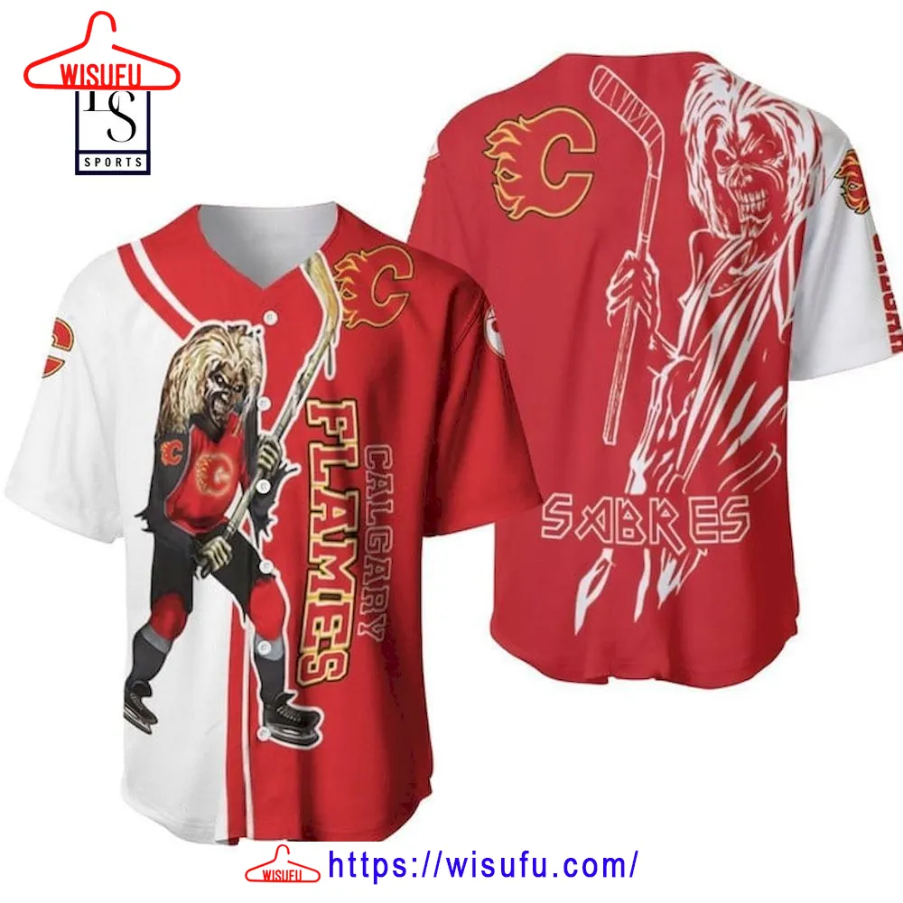 Zombie Player Calgary Flames Baseball Jersey, New Fashion Gifts