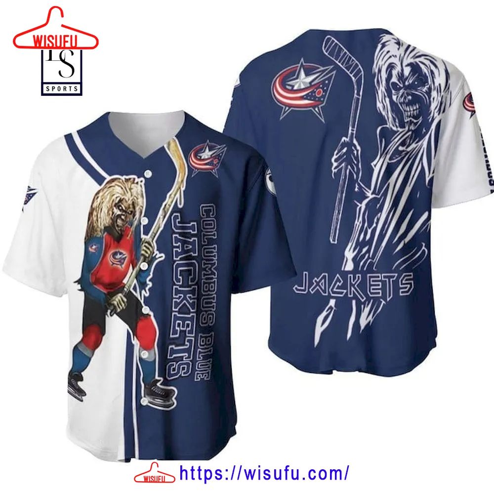 Zombie Player Columbus Blue Jackets Baseball Jersey, New Fashion Gifts