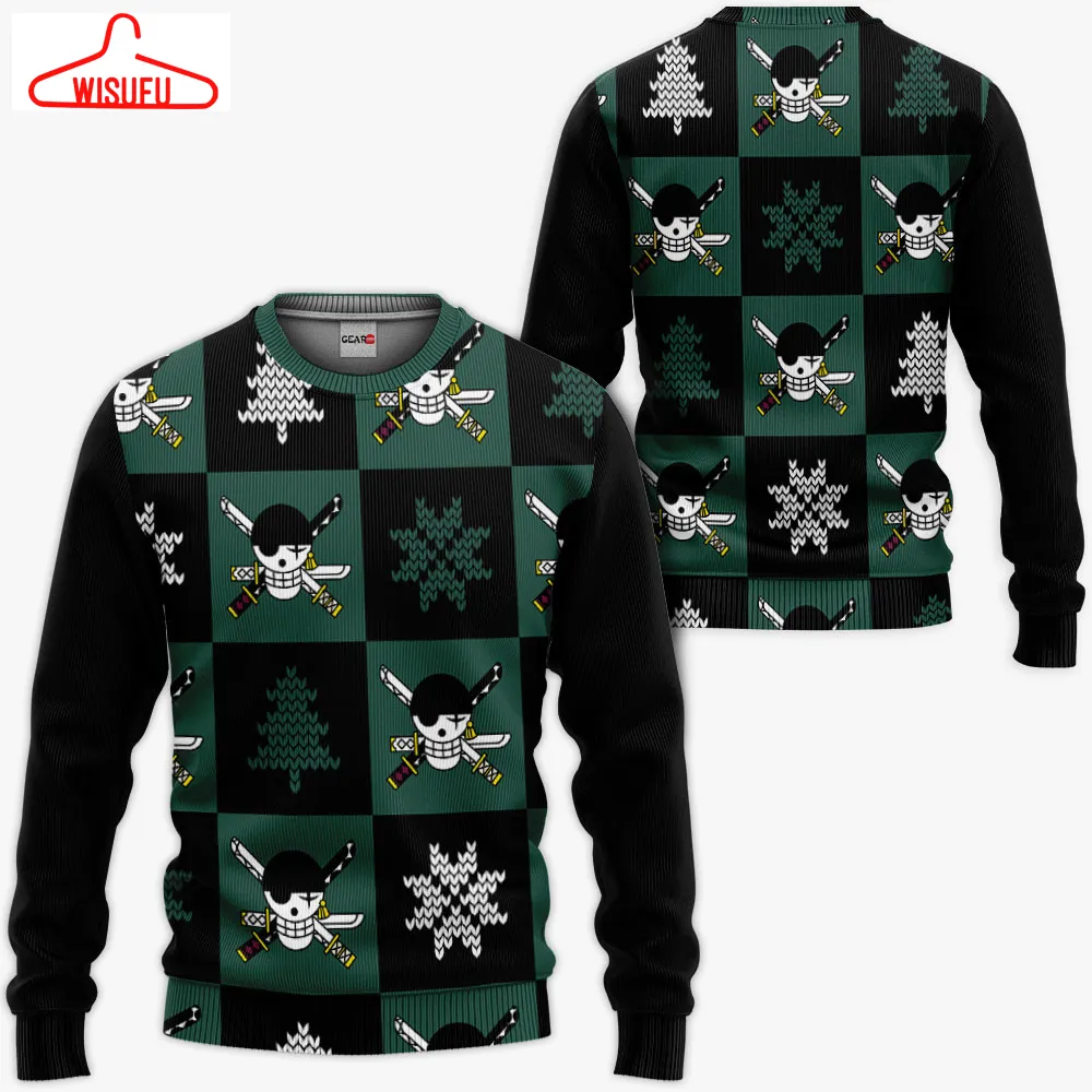 Zoro Roronoa Symbol Ugly Sweater Christmas, Anime Ugly Christmas Sweater Gift For Familyvtbl72785