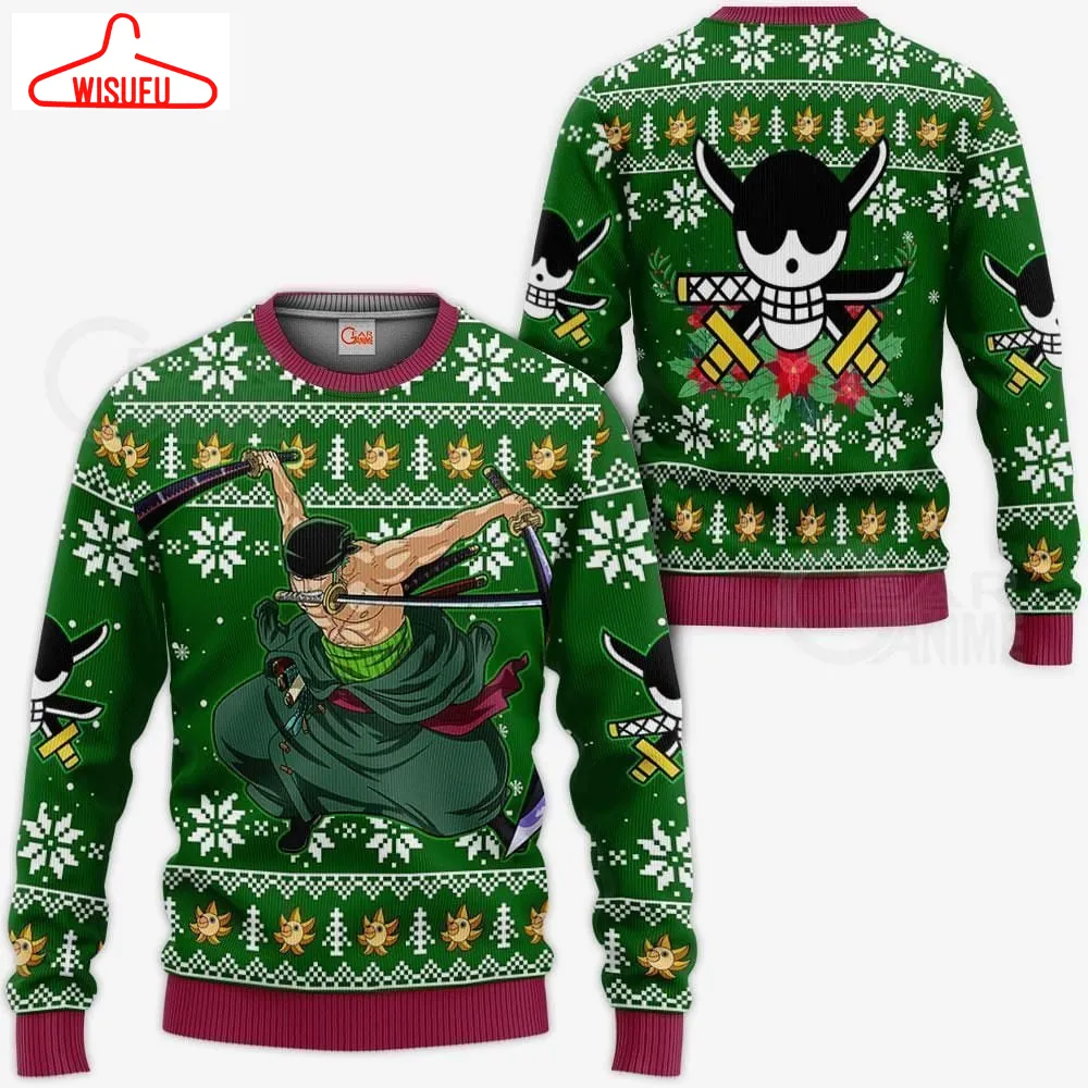 Zoro Ugly Christmas Sweater Xmas, Anime Ugly Christmas Sweater Gift For Family