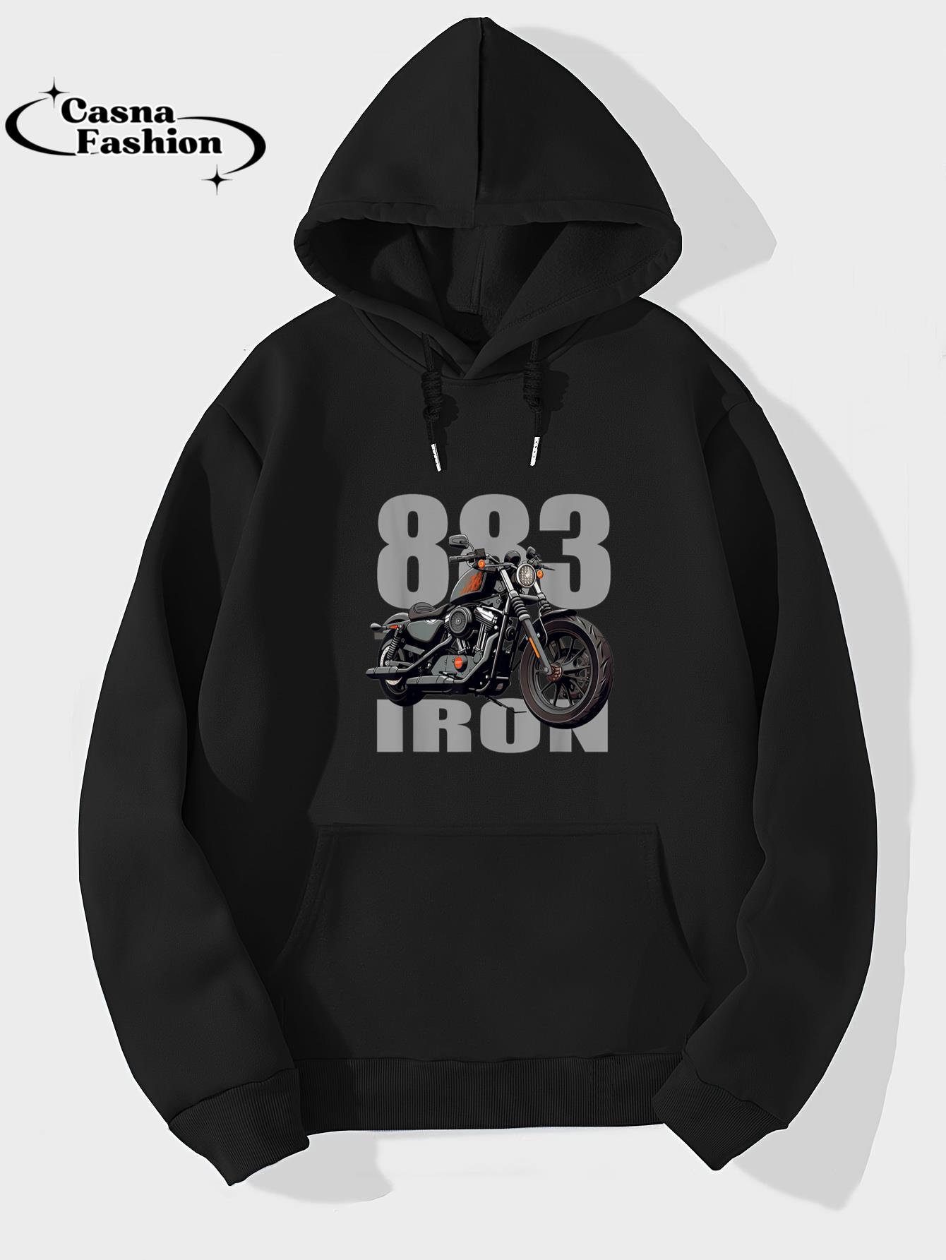 casnafashion_Hoodie_883 Iron Classic Motorcycle Biker T-Shirt_hoodie_black hoodie