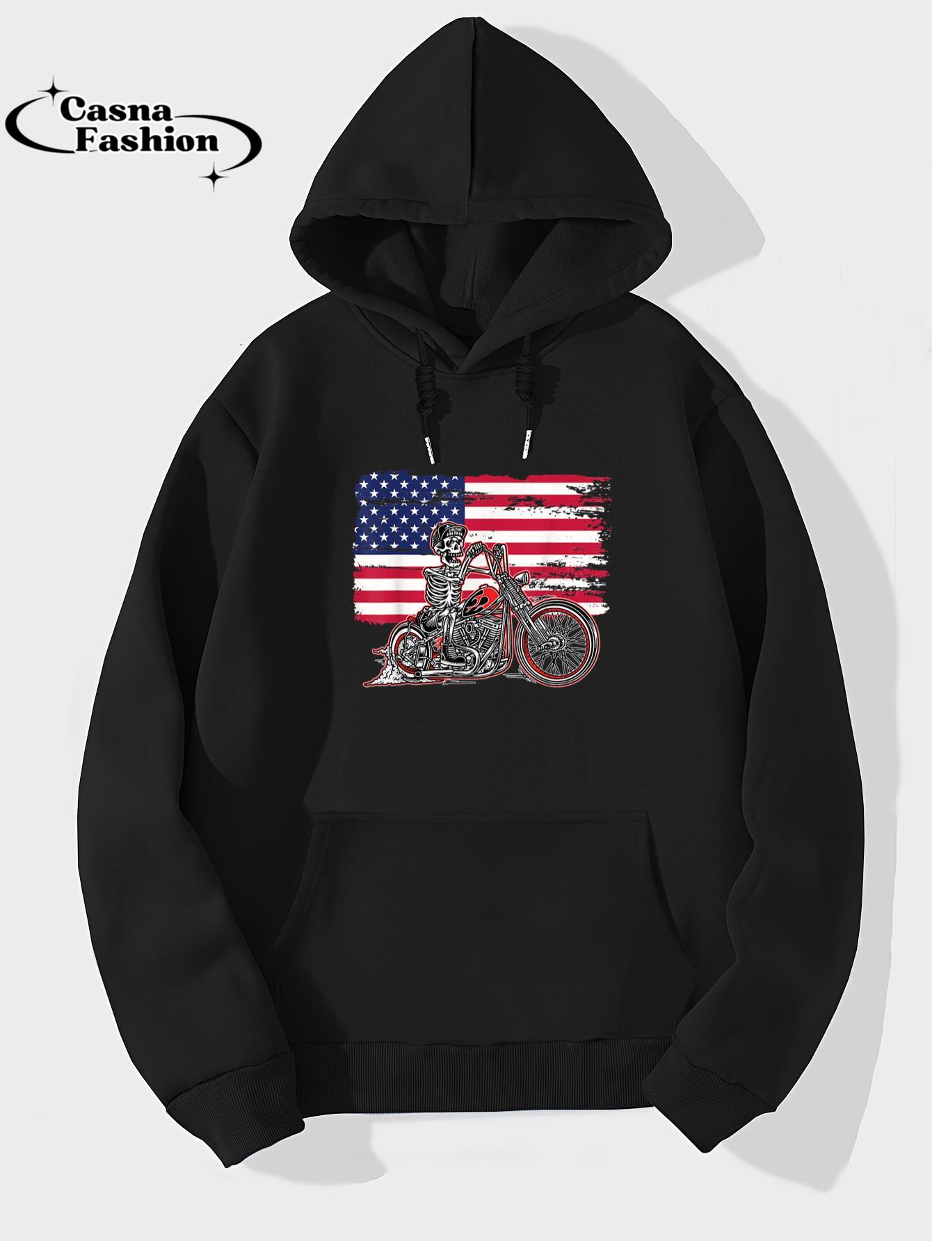 casnafashion_Hoodie_American Flag Motorcycle Skeleton Biker Bobber Chopper Rider T-Shirt_hoodie_black hoodie