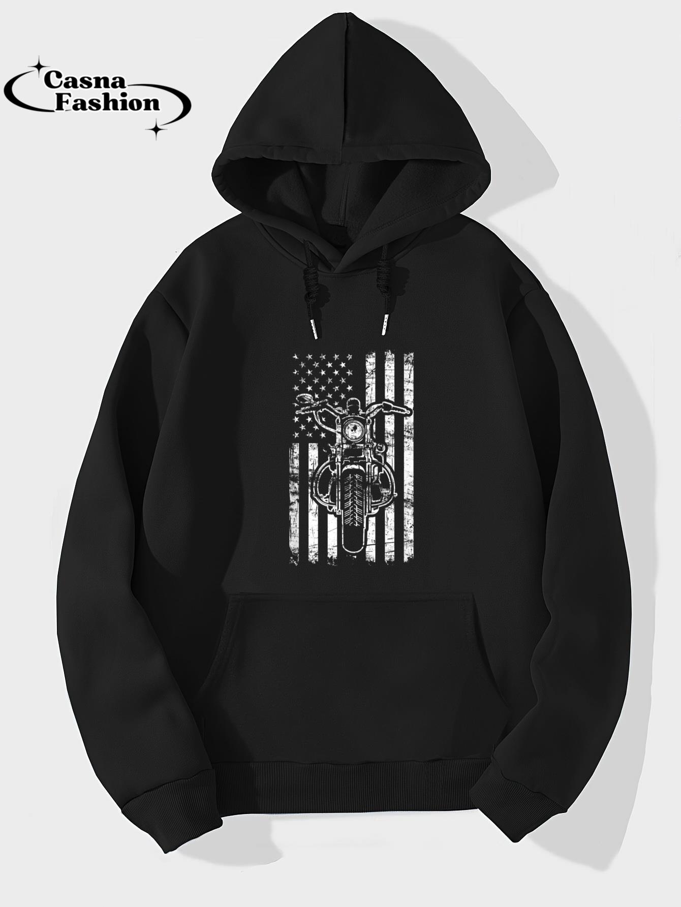 casnafashion_Hoodie_American Motorcycle US Flag Cool Biker Gift T-Shirt Mens T-Shirt_hoodie_black hoodie
