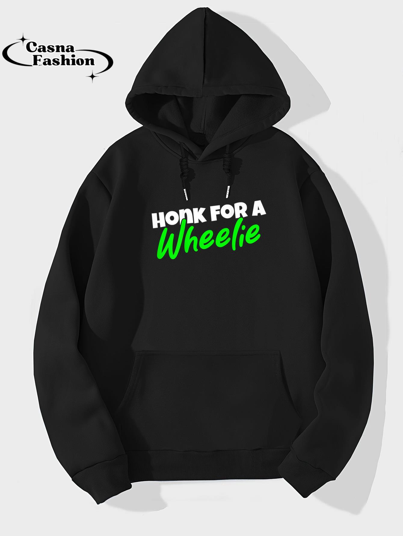 casnafashion_Hoodie_Backprint Motorcycle Stunt Design Honk For Wheelie T-Shirt_hoodie_black hoodie
