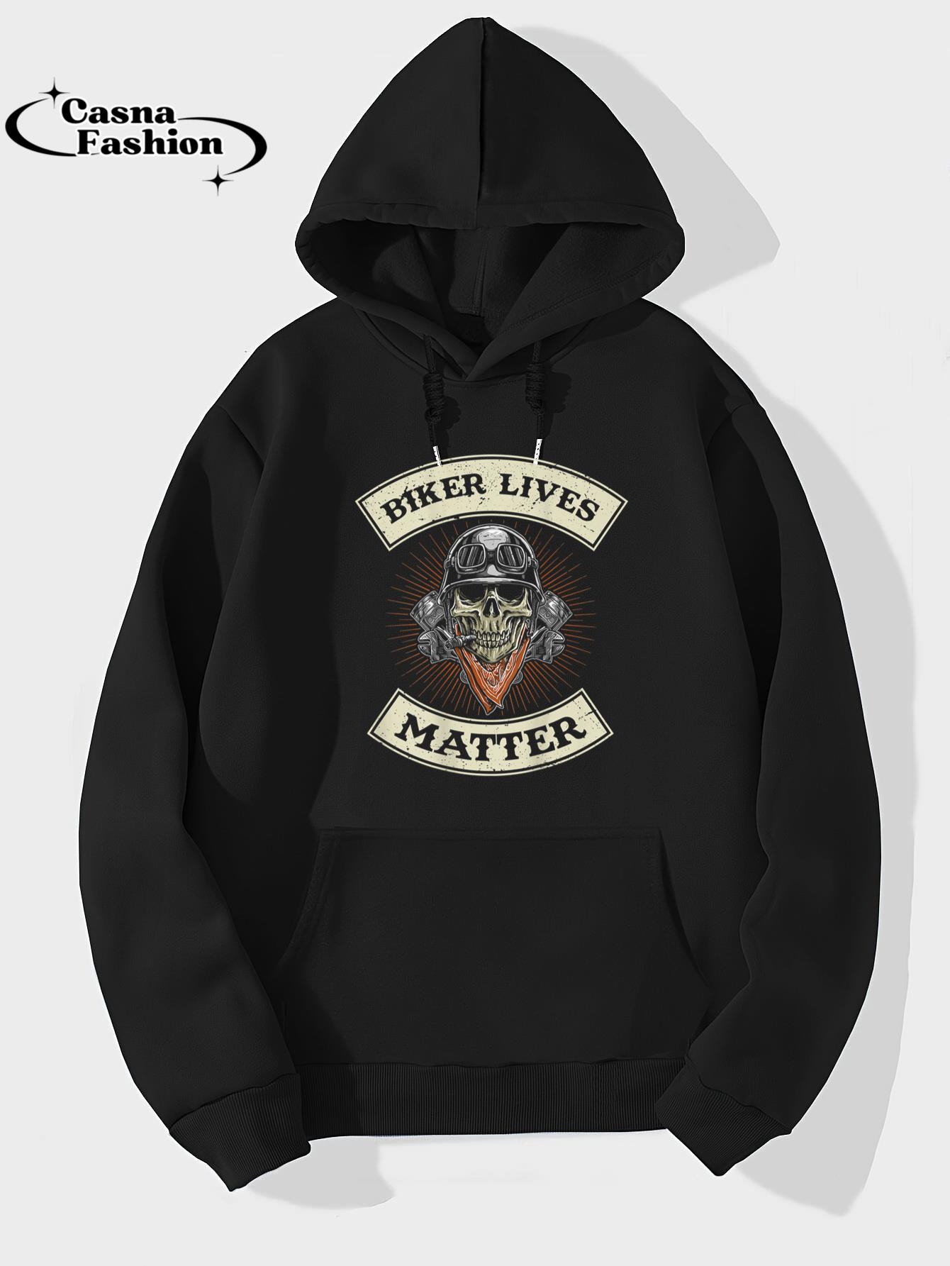 casnafashion_Hoodie_Biker Lives Matter Motorcycle Quotes Skull Flames T-Shirt_hoodie_black hoodie