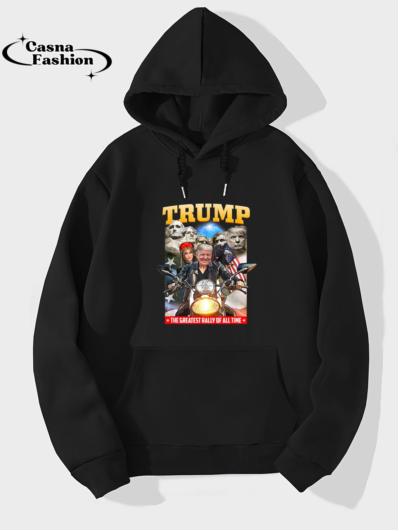 casnafashion_Hoodie_Biker Motorcycle Trump, Mount Rushmore American Greatest T-Shirt_hoodie_black hoodie