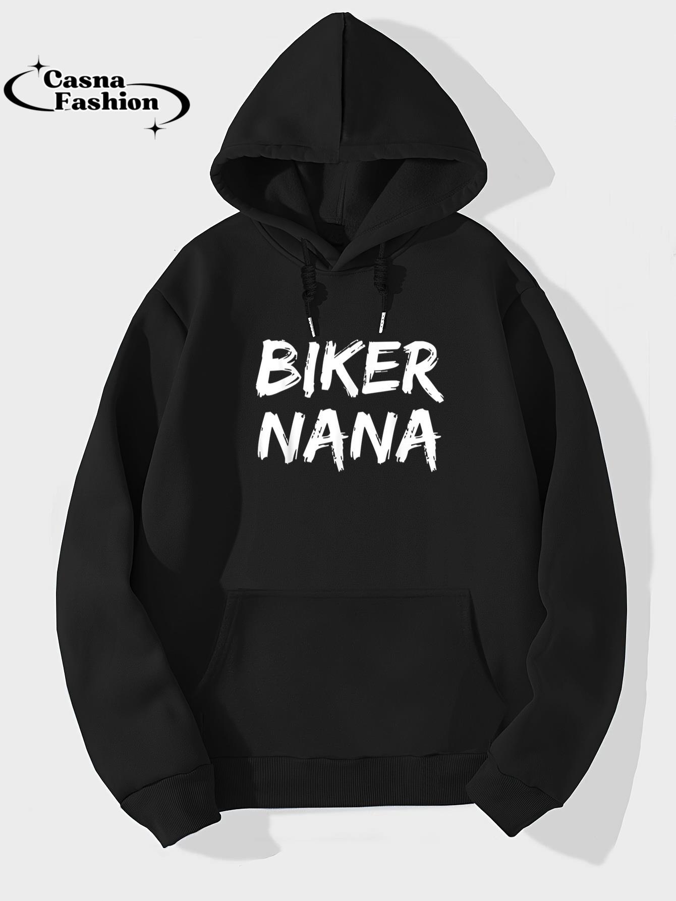 casnafashion_Hoodie_Biker Nana Shirt for Women Motorcycle Grandma Gift Shirt_hoodie_black hoodie