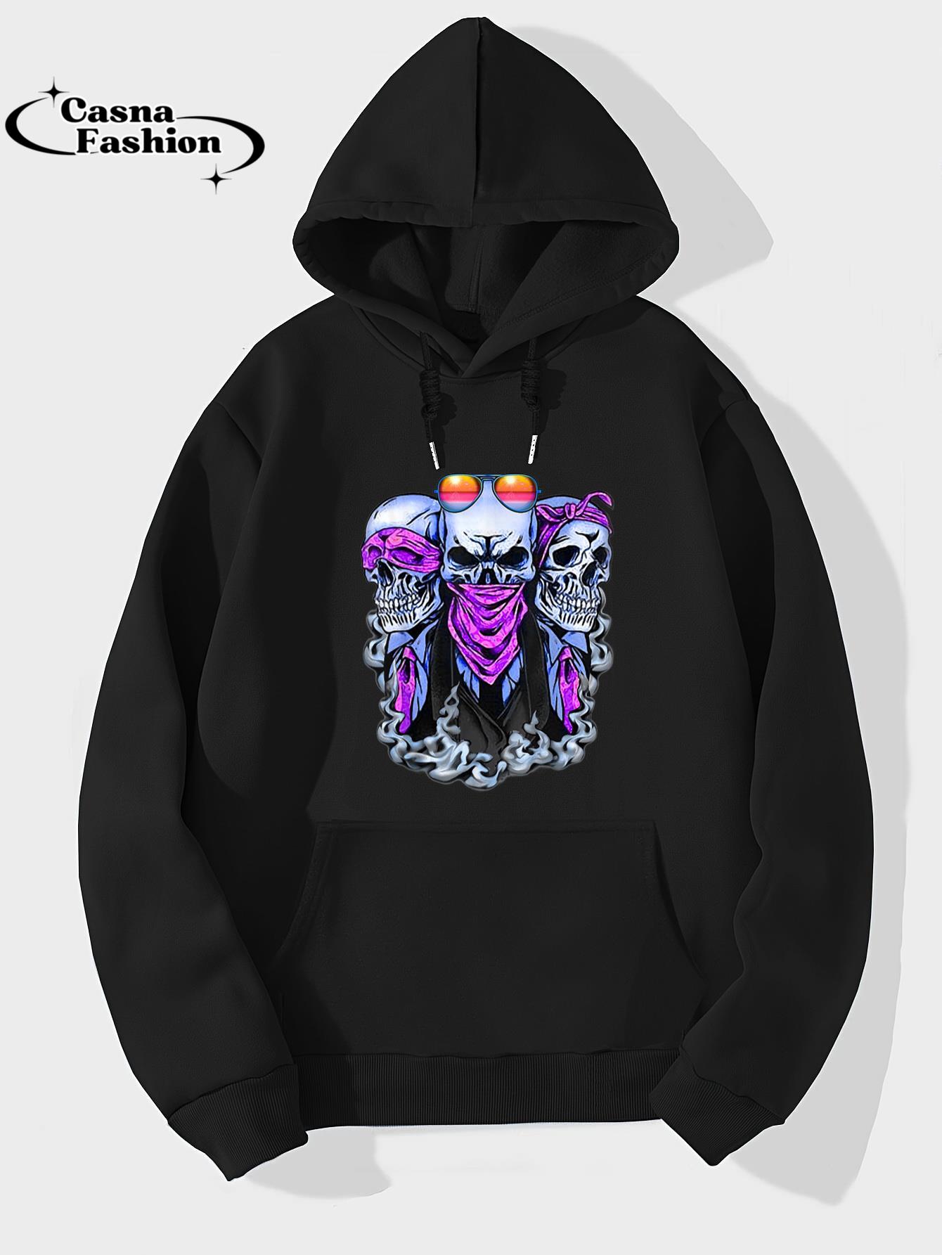 casnafashion_Hoodie_Biker Skull - See No Evil Hear No Evil Speak No Evil T-Shirt_hoodie_black hoodie