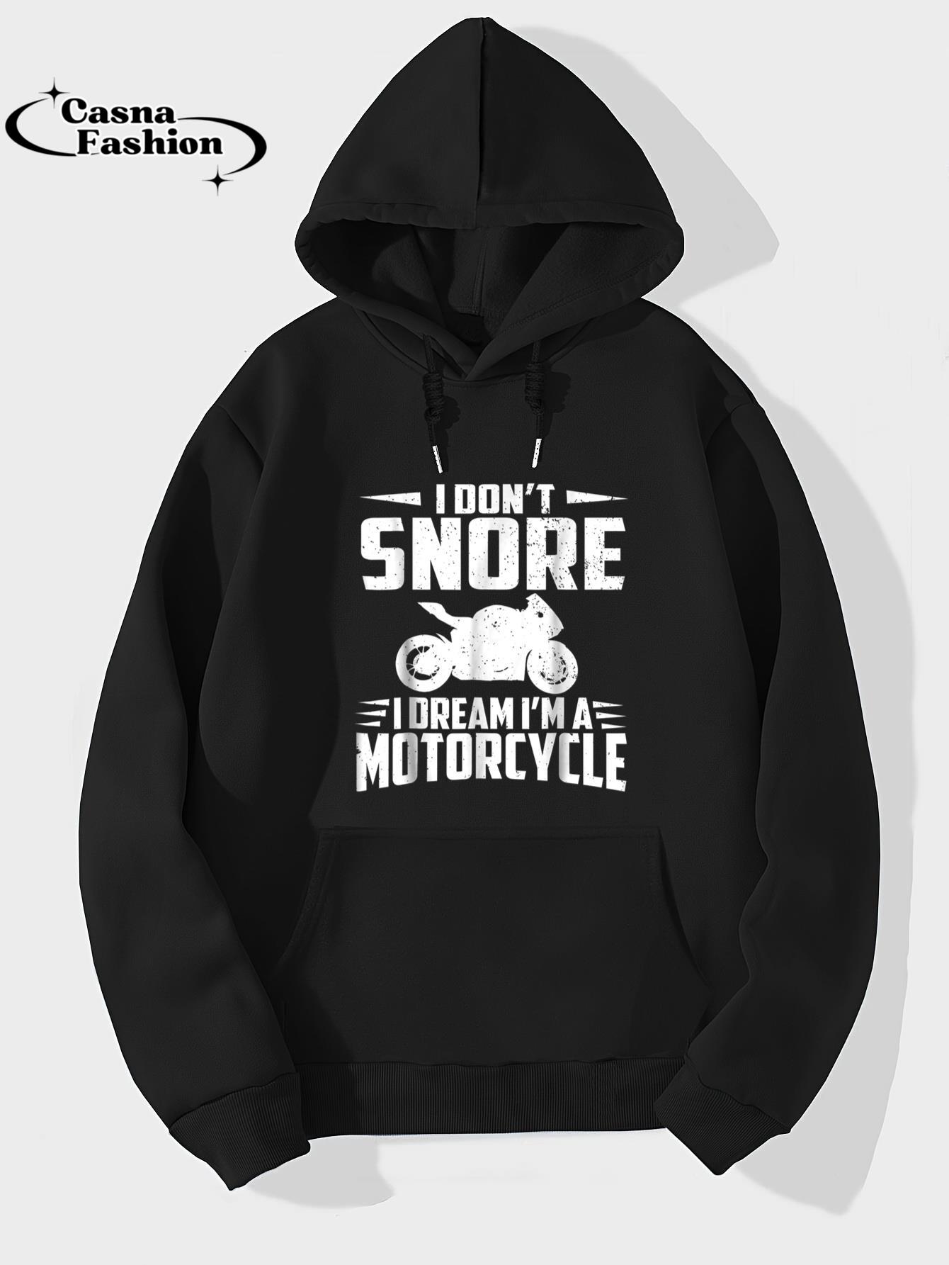 casnafashion_Hoodie_Biker Tshirts For Men Women I DREAM IM A MOTORCYCLE Gifts_hoodie_black hoodie