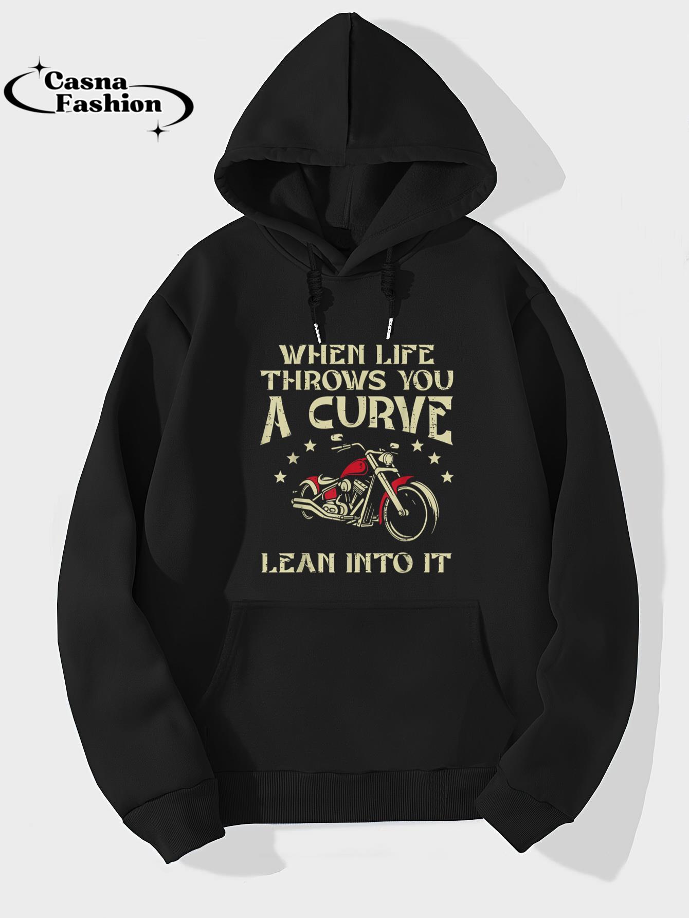 casnafashion_Hoodie_Biker When Life Throws You A Curve Motorcycle Men Women Kids T-Shirt_hoodie_black hoodie