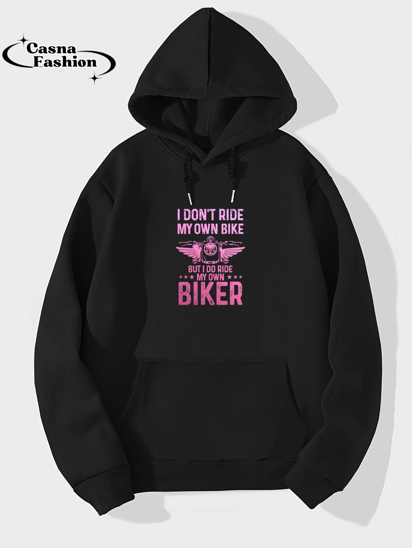 casnafashion_Hoodie_Biker Wife Girl I Ride My Own Biker Funny Motorcycle Pullover Hoodie_hoodie_black hoodie