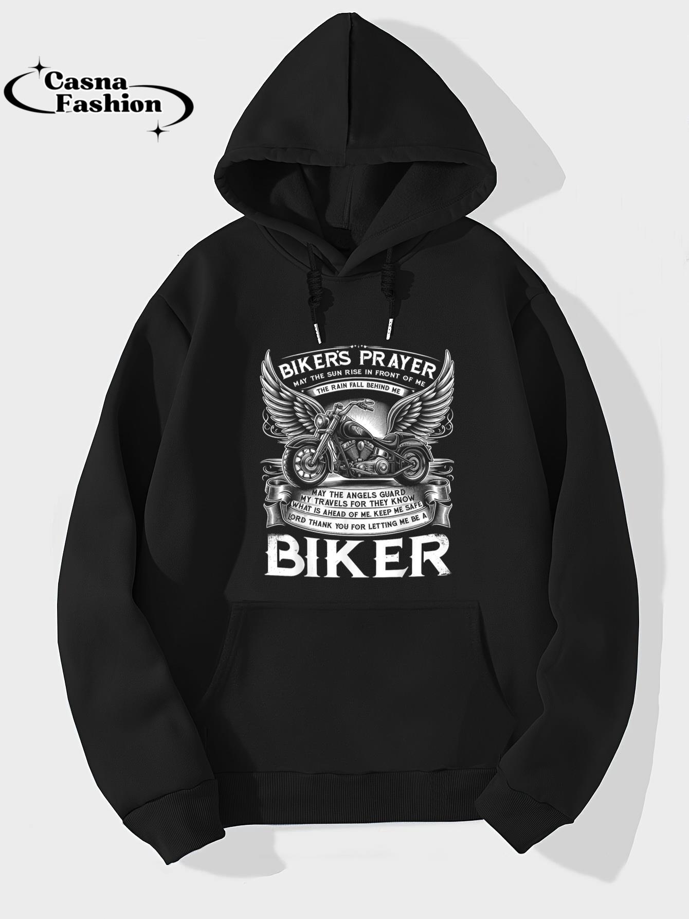 casnafashion_Hoodie_Biker's Prayer Vintage Motorcycle Biker Motorcycling Mens T-Shirt_hoodie_black hoodie