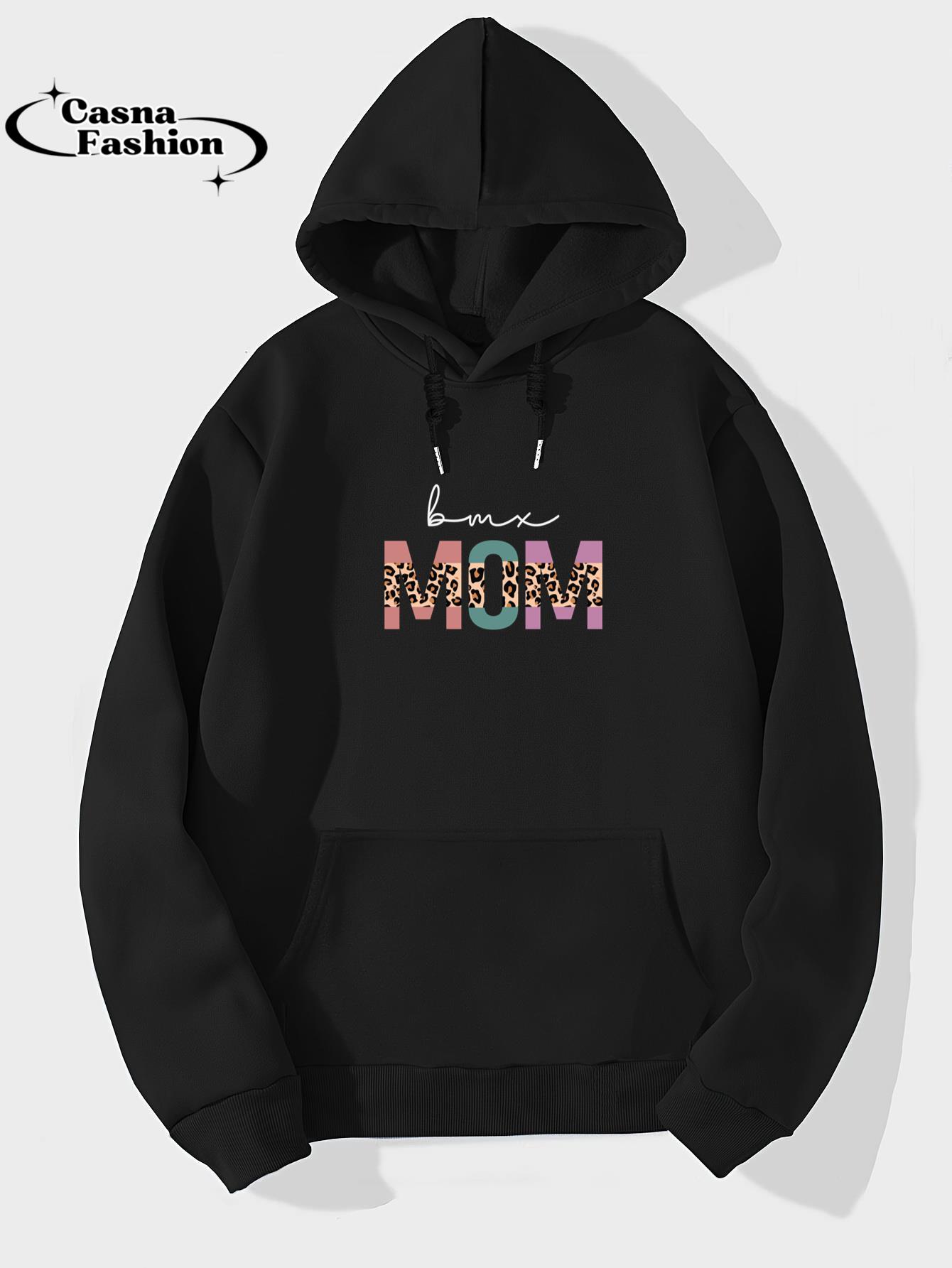 casnafashion_Hoodie_Bmx Mom Funny Cyclist Biker Mom Womens Gift Bmx Leopard Sweatshirt_hoodie_black hoodie