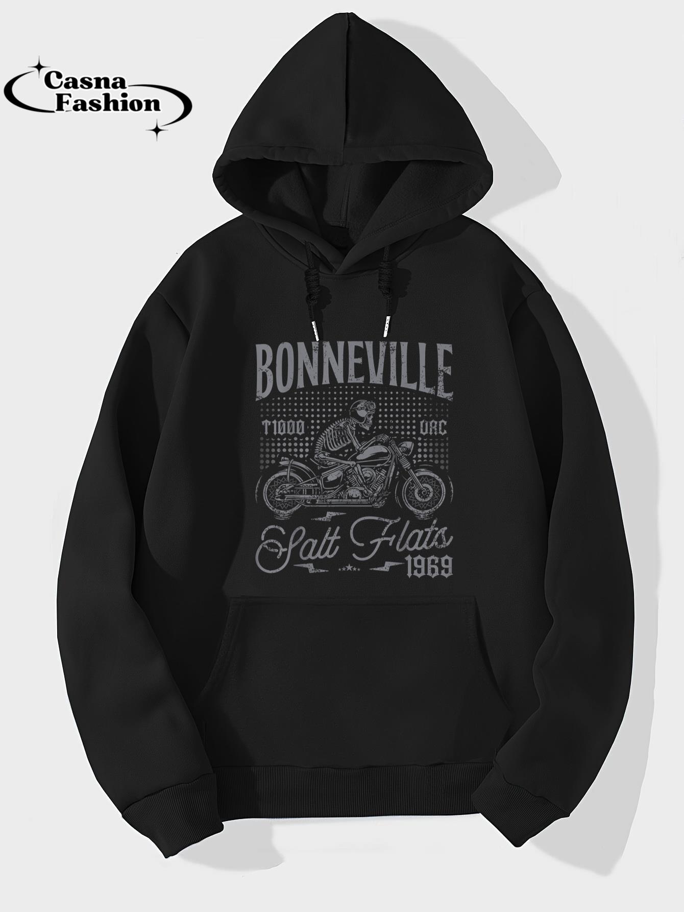 casnafashion_Hoodie_Bonneville Salt Flats Motorcycle Racing Vintage Biker T-Shirt_hoodie_black hoodie