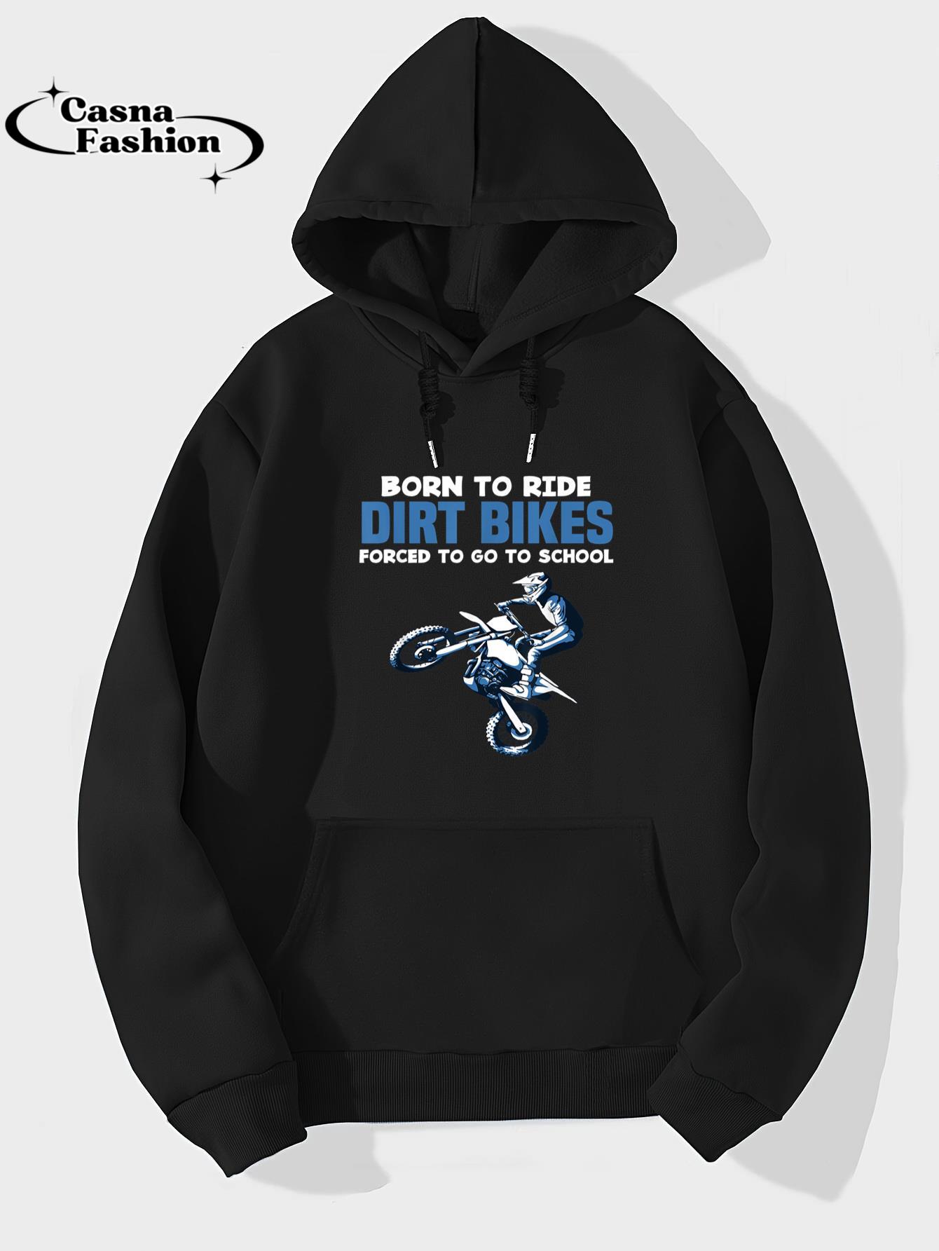 casnafashion_Hoodie_Born Ride Dirt Bikes Forced School Funny Motocross Boy Gift T-Shirt_hoodie_black hoodie