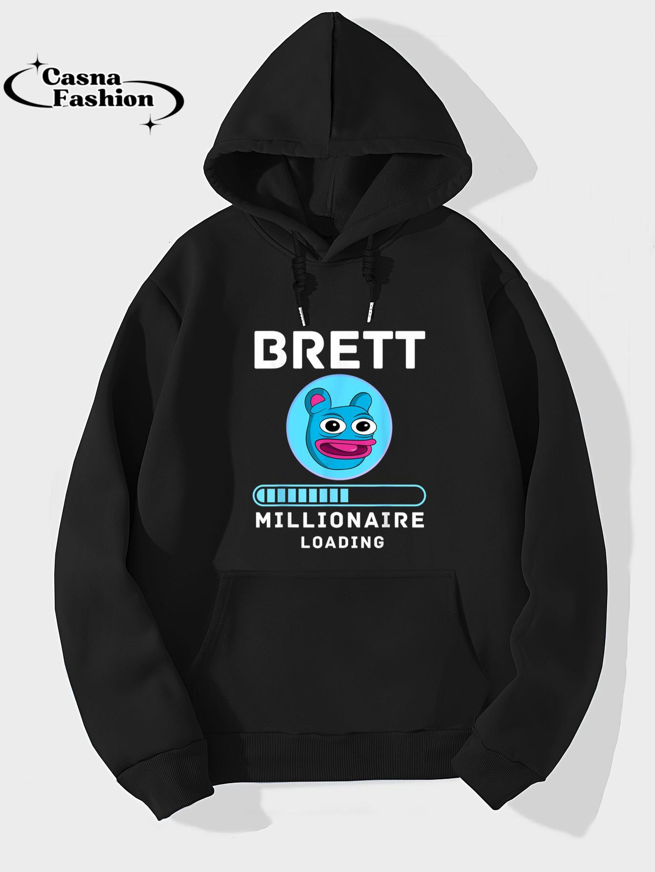 casnafashion_Hoodie_Brett Millionaire Loading Crypto Meme Shitcoin T-Shirt_hoodie_black hoodie