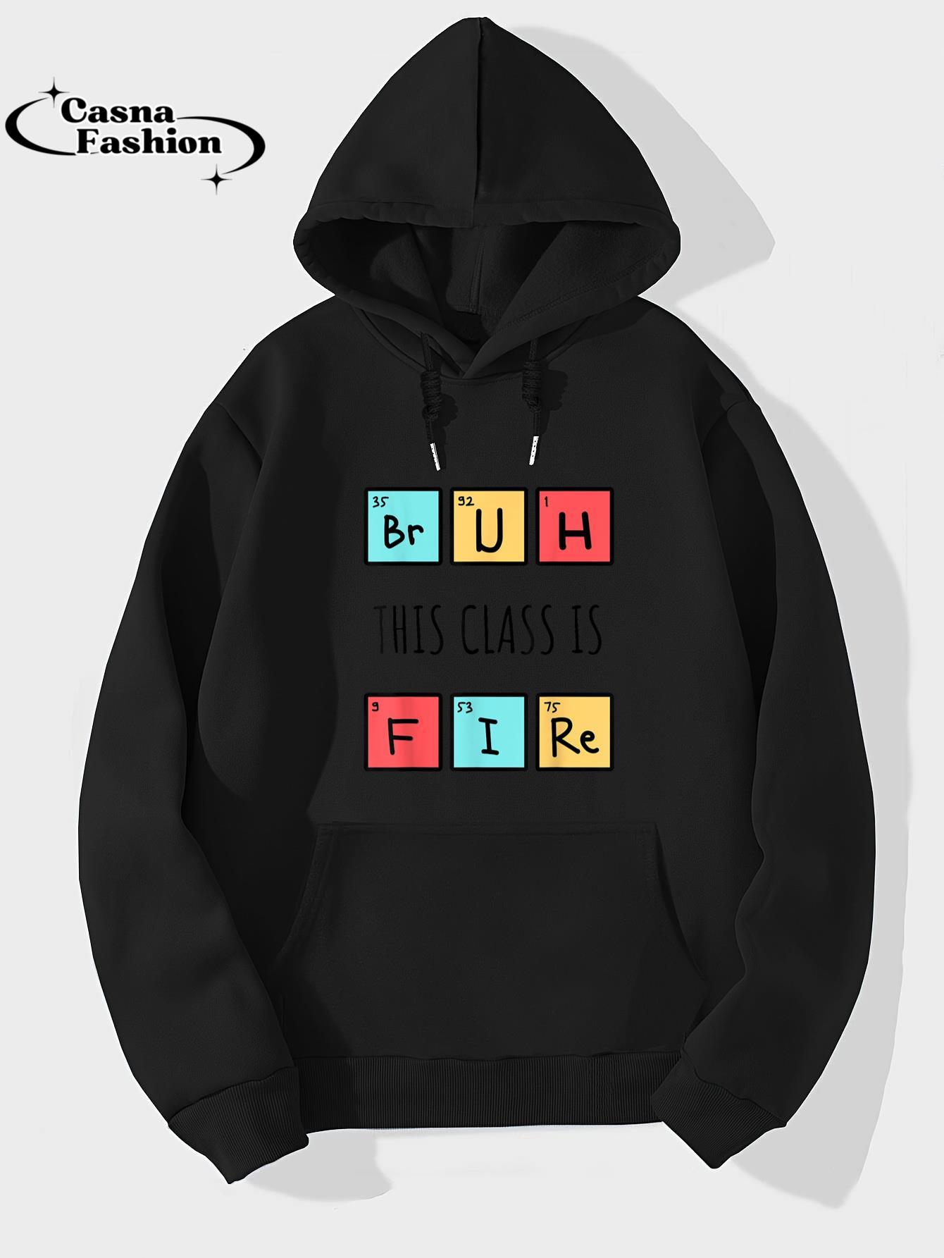 casnafashion_Hoodie_Bruh Meme Funny Saying Bro Boys Men Elements Periodic Table T-Shirt_hoodie_black hoodie