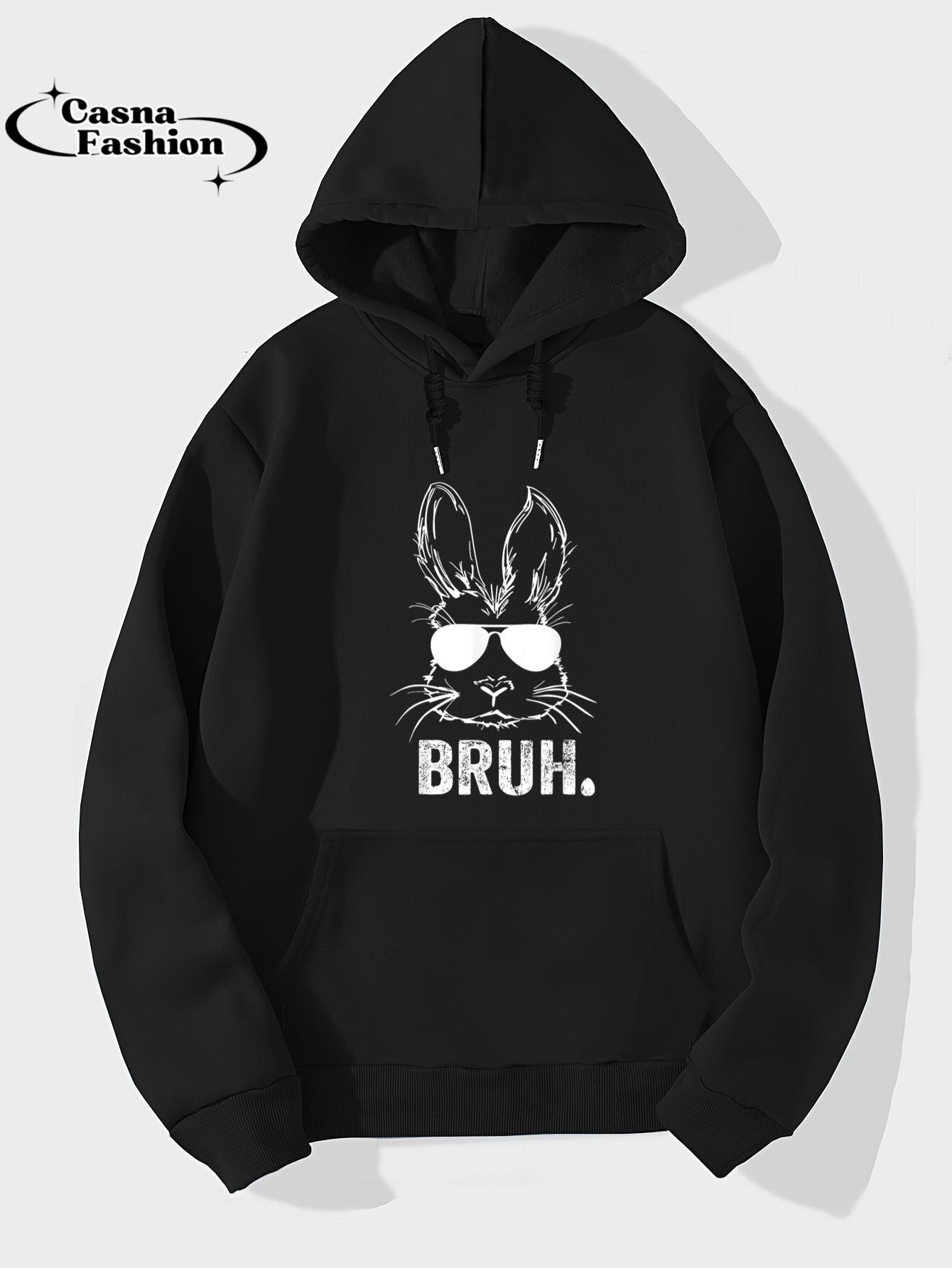 casnafashion_Hoodie_Bruh Meme Funny Saying Bro Greeting Teens Boys Easter Day T-Shirt_hoodie_black hoodie