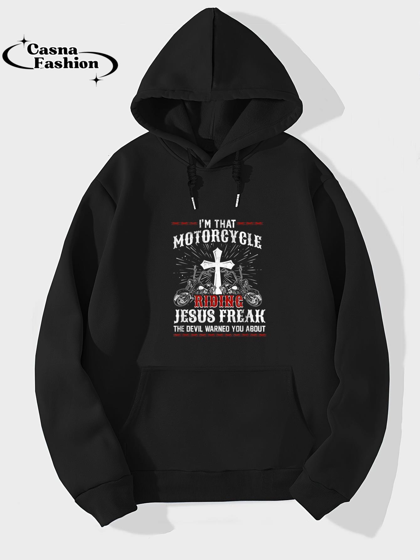 casnafashion_Hoodie_Christian Biker I'm That Motorcycle Riding Jesus Freak Faith T-Shirt_hoodie_black hoodie