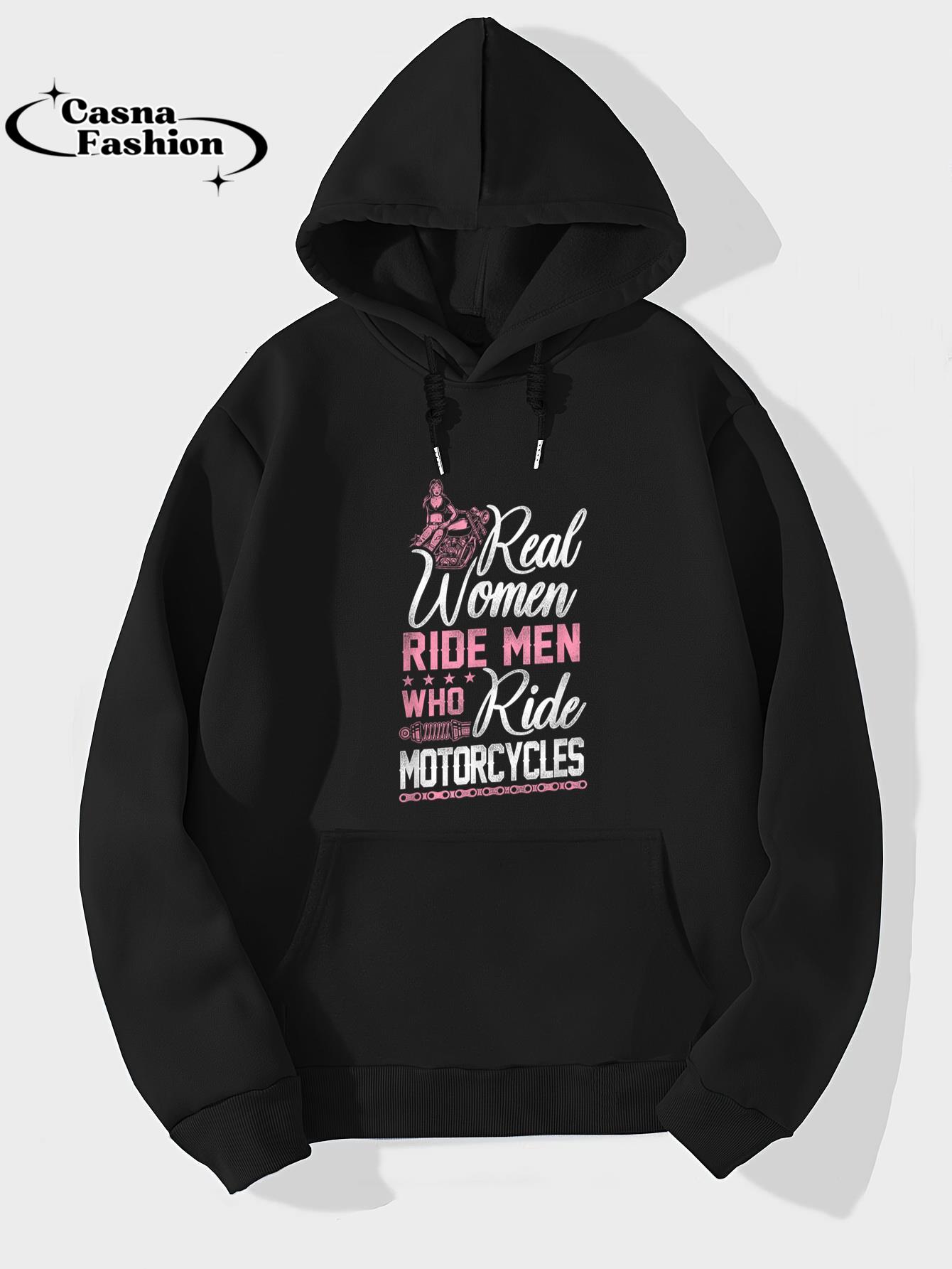 casnafashion_Hoodie_Classic Motorcycle Biker Girl Female Real Women Ride Men Who T-Shirt_hoodie_black hoodie