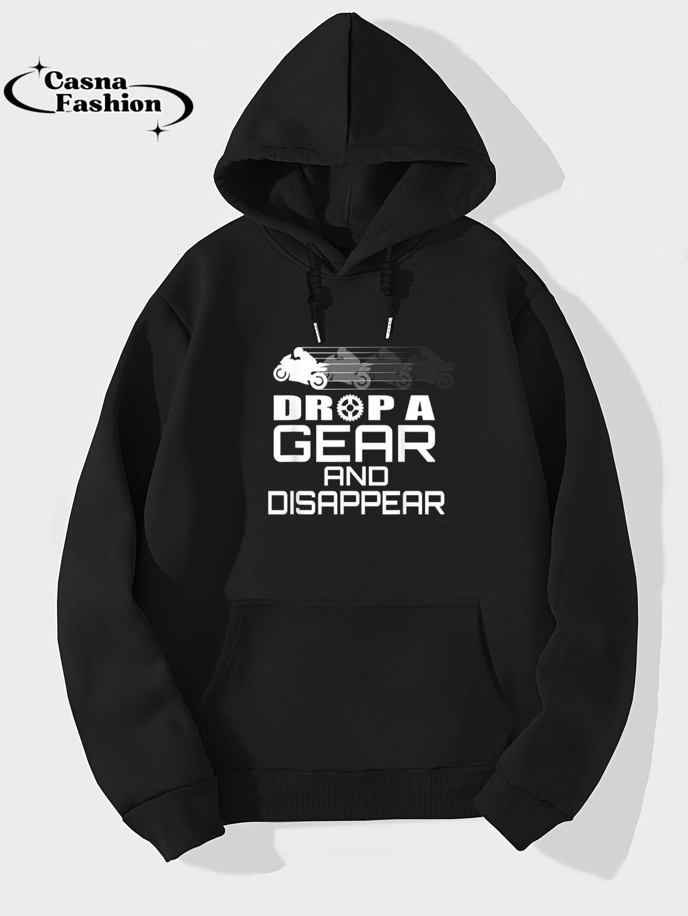 casnafashion_Hoodie_Cool Biker Shirts - Drop A Gear And Disappear T-Shirt_hoodie_black hoodie