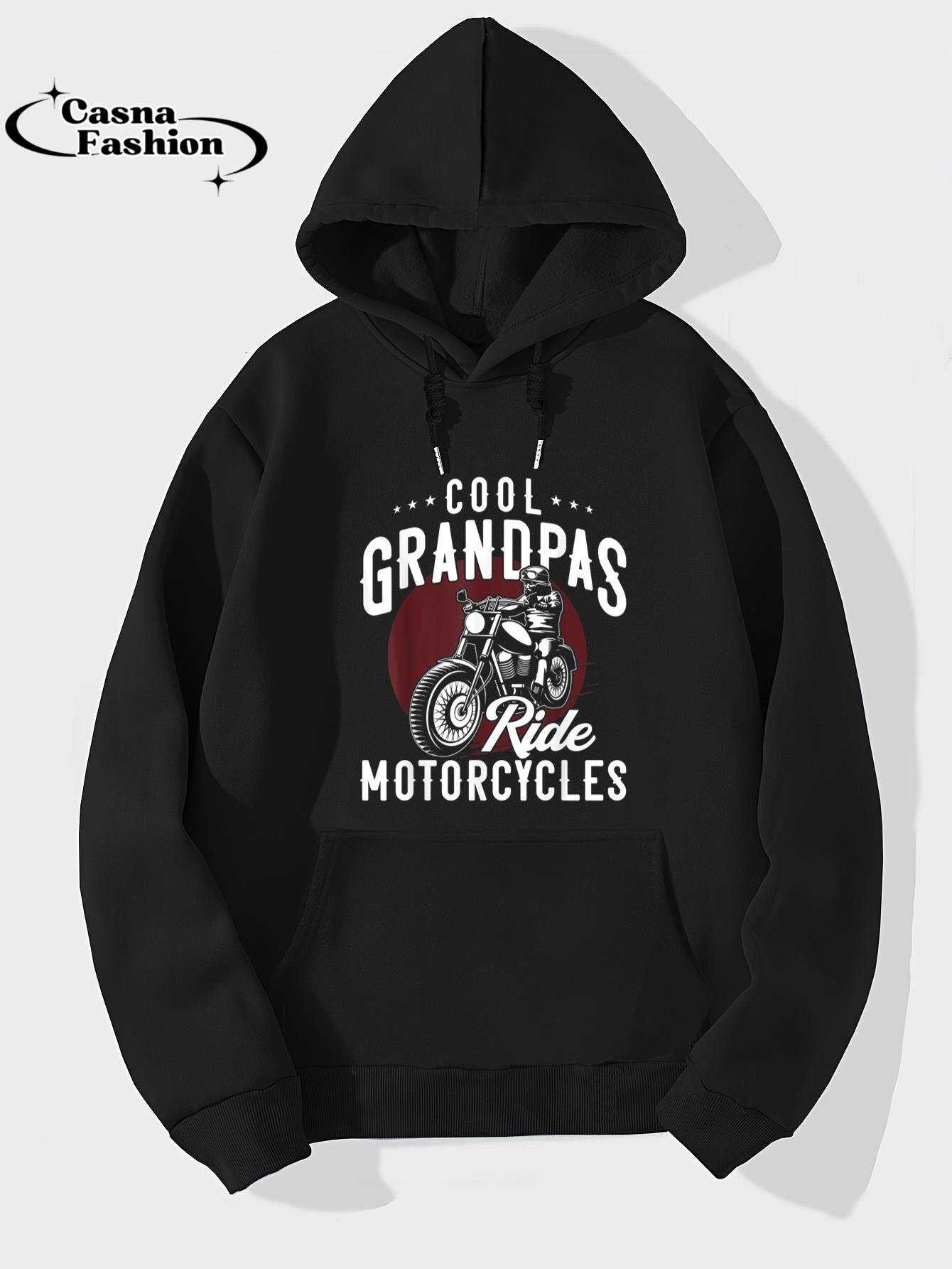 casnafashion_Hoodie_Cool Grandpas Ride Motorcycles Funny Gift Biker Grandad T-Shirt_hoodie_black hoodie